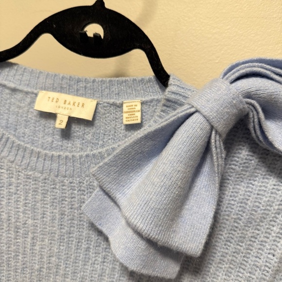 Ted Baker London Size 2 Bow Detail Chunky Knit Sweater - Picture 3 of 6